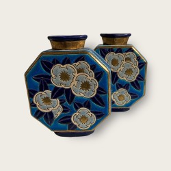 Longwy, paire de vases art...