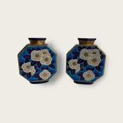 Longwy, paire de vases art deco