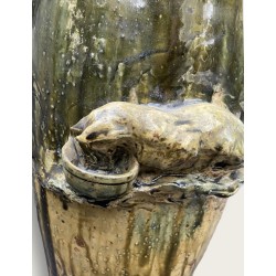 Grand vase au chat Thomas Cartier