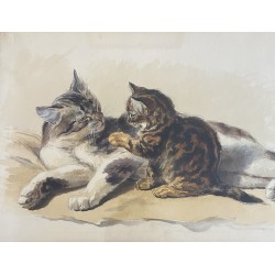 Ferdinand Oger, la chatte et son petit chat