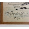 Georges Laporte, les deux barques, dessin
