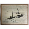 Georges Laporte, les deux barques, dessin