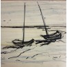 Georges Laporte, les deux barques, dessin