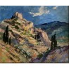 Robert Falcucci, village de Corse. Vivario ? Corté ?