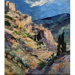 Robert Falcucci, village de Corse. Vivario ? Corté ?