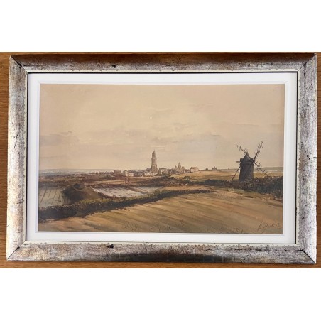 Victor Guerry, The Village Of Batz-sur-mer, The Mill, The Marshes