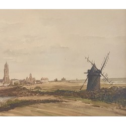 Victor Guerry, The Village Of Batz-sur-mer, The Mill, The Marshes