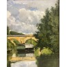 Edouard Daliphard, bateau lavoir, les pêcheurs. Le Pont de Poissy sur la Seine ?