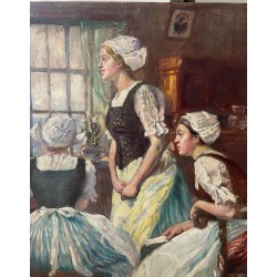 Lajos Gimes, scène d'intérieur, les trois femmes