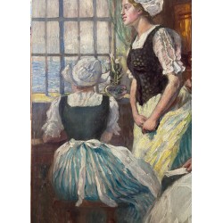 Lajos Gimes, scène d'intérieur, les trois femmes