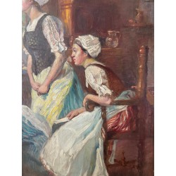 Lajos Gimes, scène d'intérieur, les trois femmes