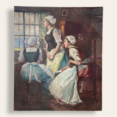 Lajos Gimes, scène d'intérieur, les trois femmes