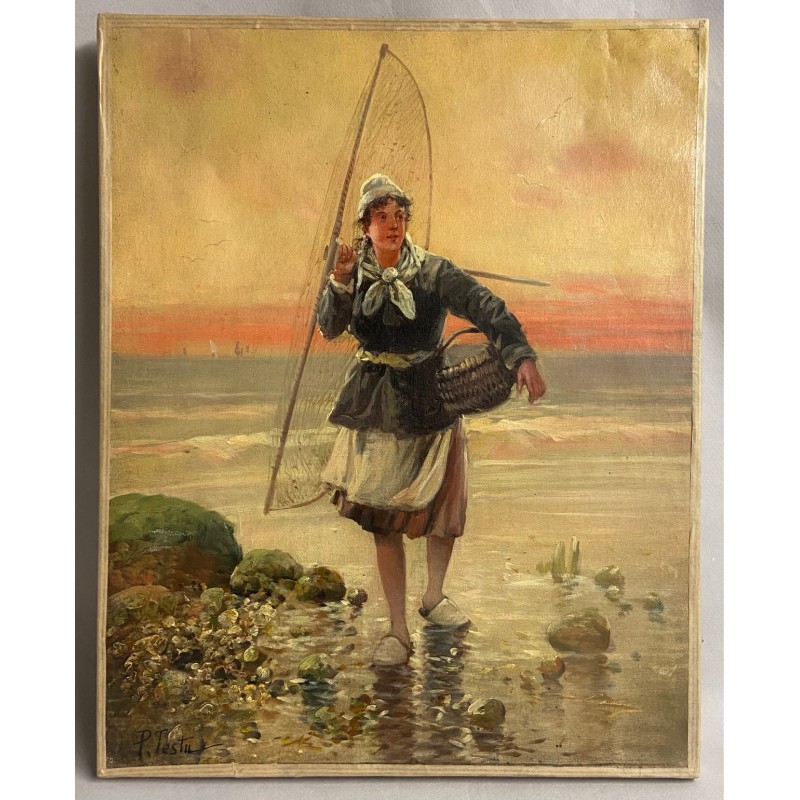 Pierre Testu, la pêcheuse de crevettes, Côte d'Opale