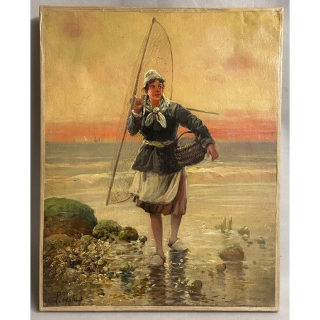 Pierre Testu, la pêcheuse de crevettes, Côte d'Opale
