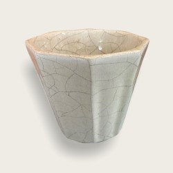 Vase Bonifas, craquelé blanc