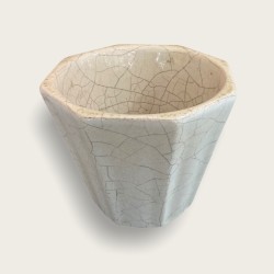 Vase Bonifas, craquelé blanc