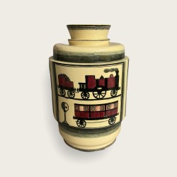 Vase Robert Lallemant, art deco, décor de trains