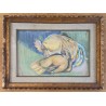 Raymond Bigot, le coq et la poule. Pastel