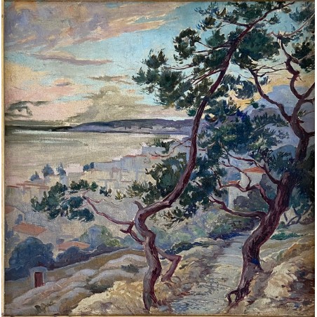 William Thornley, le village, les pins en bord de mer