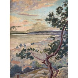 William Thornley, le village, les pins en bord de mer