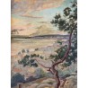 William Thornley, le village, les pins en bord de mer