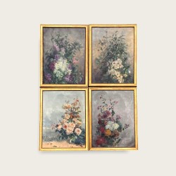 4 grands tableaux de fleurs
