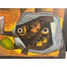 Paco Gorospe, nature morte aux poissons et à la mangue