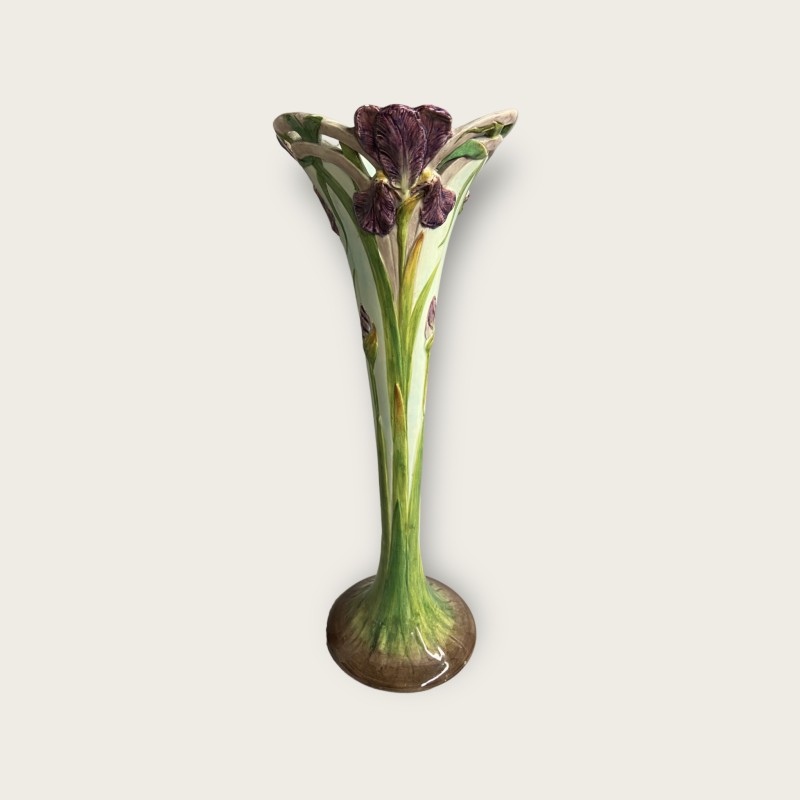 Delphin Massier, Vallauris, vase aux Iris