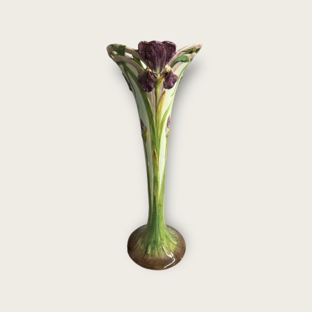 Delphin Massier, Vallauris, vase aux Iris